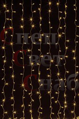 Гирлянда дождь "Занавес" 2 х 3 м ТЕПЛЫЙ БЕЛЫЙ